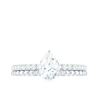 5X7mm Pear Cut Moissanite Solitaire Engagement Ring