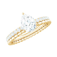 5X7mm Pear Cut Moissanite Solitaire Engagement Ring