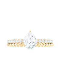 5X7mm Pear Cut Moissanite Solitaire Engagement Ring