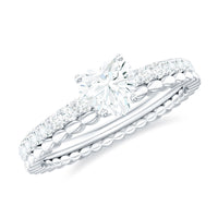Heart Shape Moissanite Designer Engagement Ring for Women