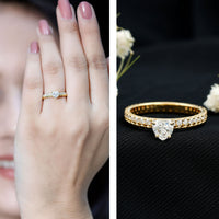 Heart Shape Moissanite Designer Engagement Ring for Women