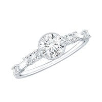 5mm Round Certified Moissanite Solitaire Engagement Ring in Bezel Setting
