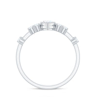 5X7mm Pear Cut Moissanite Solitaire Engagement Ring with Beaded Details