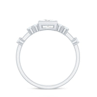 Square Moissanite Engagement Ring With Side Stones