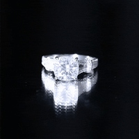 Cushion Cut Moissanite Solitaire Engagement Ring with Split Shank