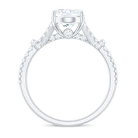 7X9 mm Oval Cut Moissanite Statement Engagement Ring with Split Shank