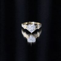 Heart Shape Moissanite Solitaire Engagement Ring in Split Shank