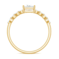 Certified Princess Cut Moissanite Split Shank Engagement Ring