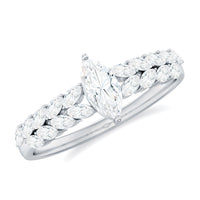 Marquise Cut Moissanite Solitaire Braided Engagement Ring