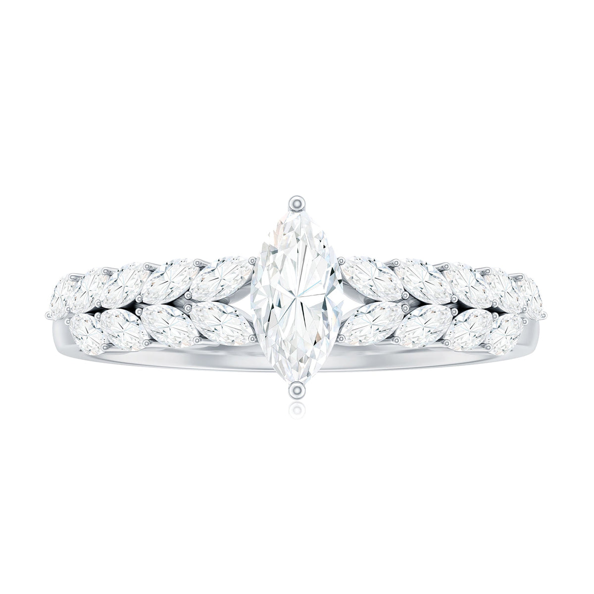 Marquise Cut Moissanite Solitaire Braided Engagement Ring