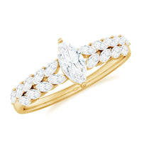 Marquise Cut Moissanite Solitaire Braided Engagement Ring