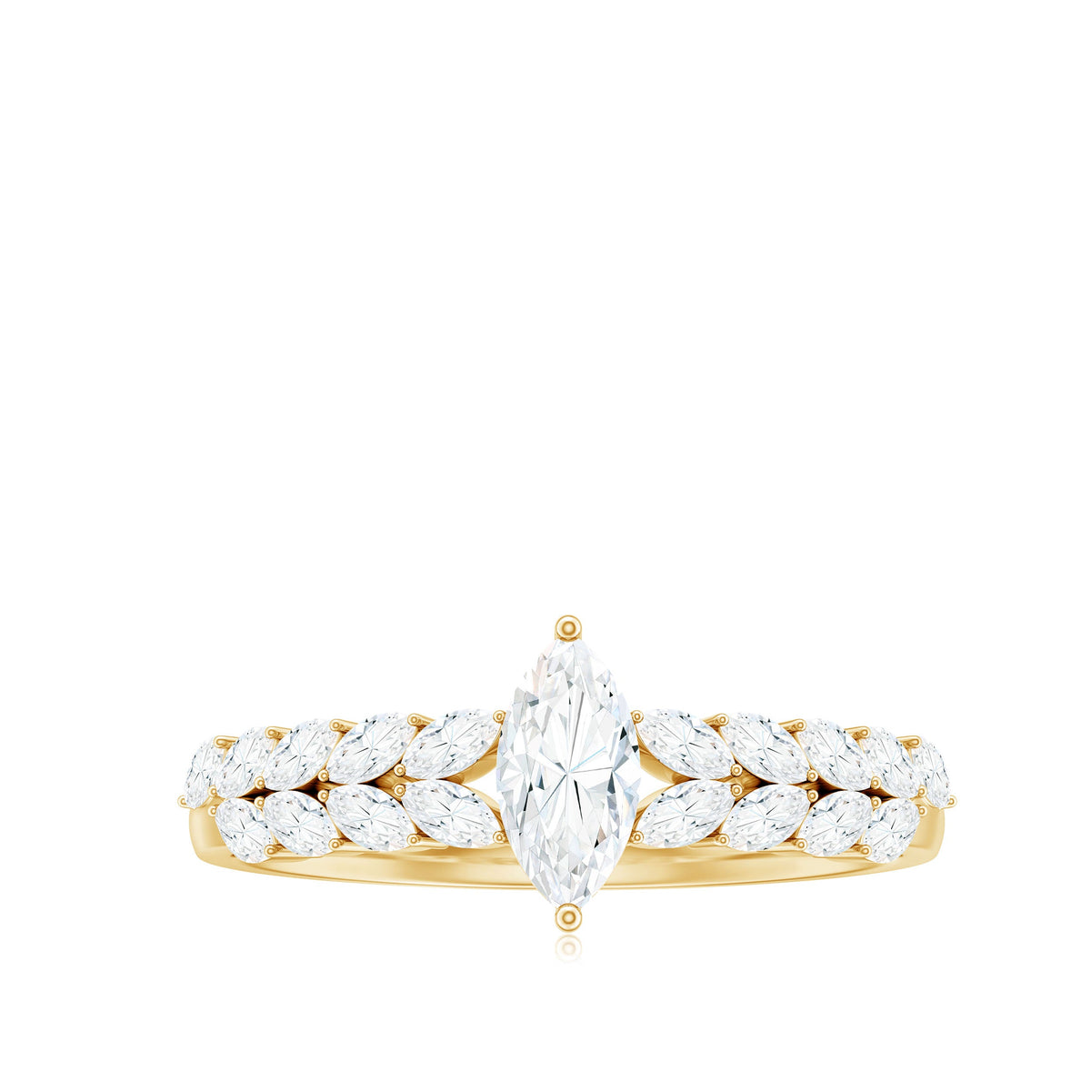 Marquise Cut Moissanite Solitaire Braided Engagement Ring