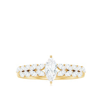 Marquise Cut Moissanite Solitaire Braided Engagement Ring