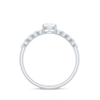 Cushion Cut Moissanite Solitaire Engagement Ring with Side Stones