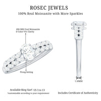 4x6mm Oval Cut Certified Moissanite Engagement Split Shank Ring
