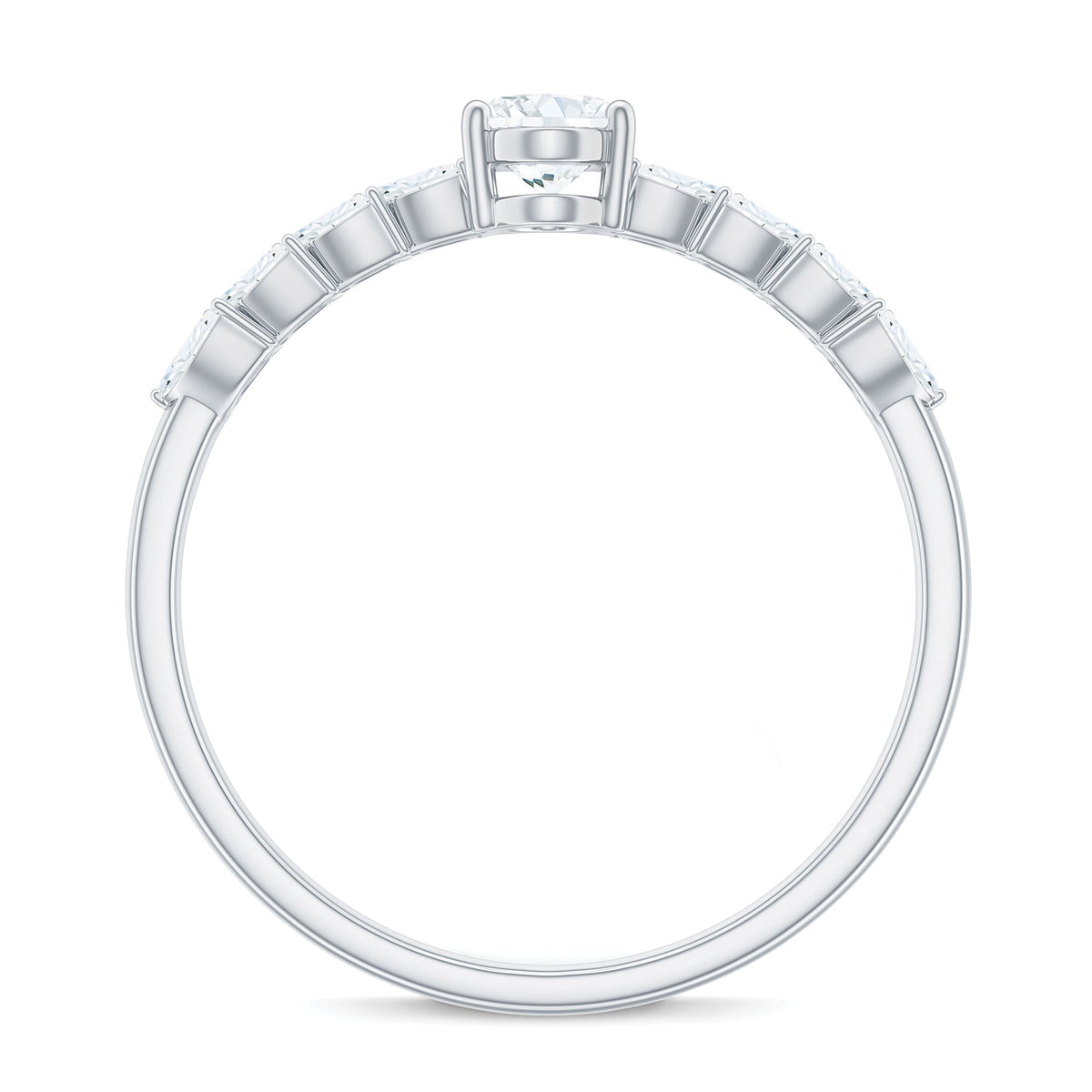 4x6mm Oval Cut Certified Moissanite Engagement Split Shank Ring