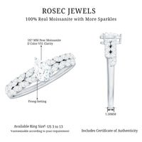Certified Pear Cut Moissanite Solitaire Engagement Ring with Split Shank