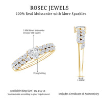 Heart Shape Moissanite Engagement Ring with Side Stones