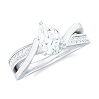 Pear Shaped Moissanite Infinity Engagement Ring