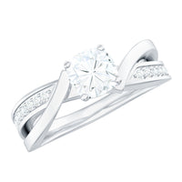 Cushion Cut Solitaire Moissanite Infinity Engagement Ring