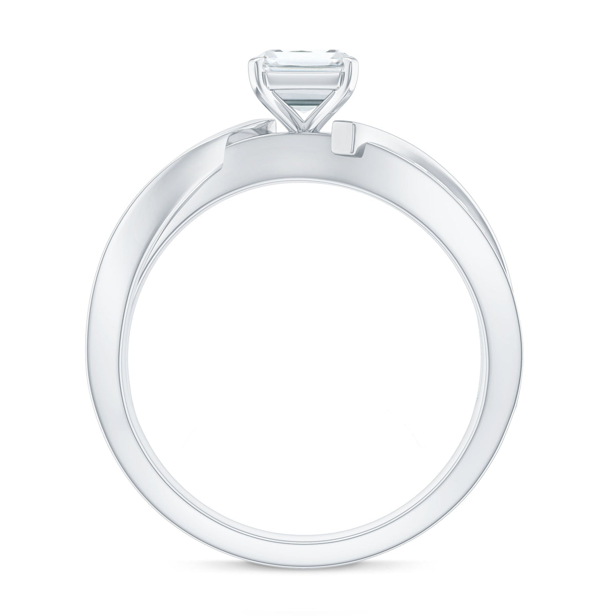 6X8mm Emerald Cut Moissanite Infinity Engagement Ring