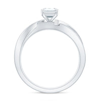 6X8mm Emerald Cut Moissanite Infinity Engagement Ring