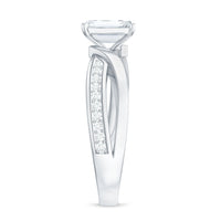 6X8mm Emerald Cut Moissanite Infinity Engagement Ring