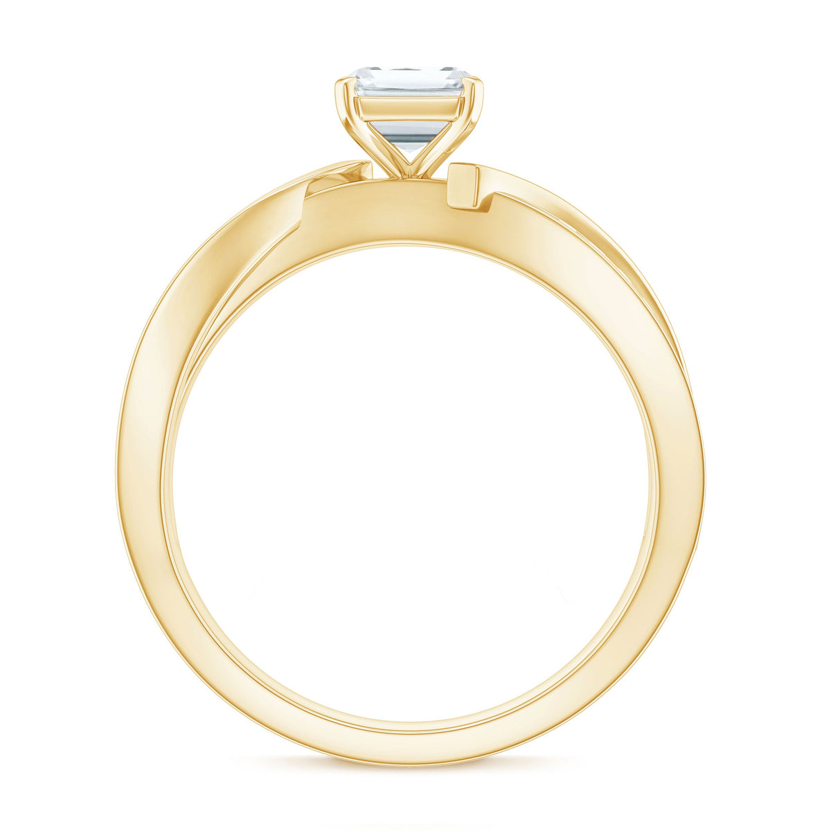 6X8mm Emerald Cut Moissanite Infinity Engagement Ring
