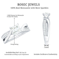 5mm Princess Cut Moissanite Solitaire Infinity Engagement Ring
