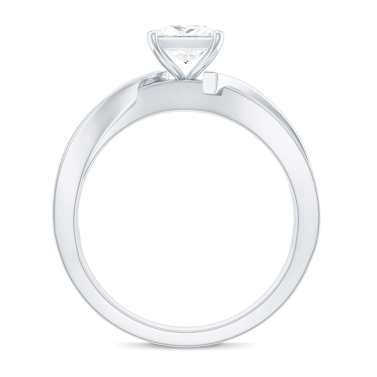 5mm Princess Cut Moissanite Solitaire Infinity Engagement Ring