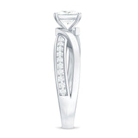 5mm Princess Cut Moissanite Solitaire Infinity Engagement Ring