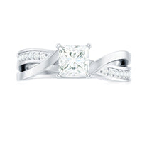 5mm Princess Cut Moissanite Solitaire Infinity Engagement Ring