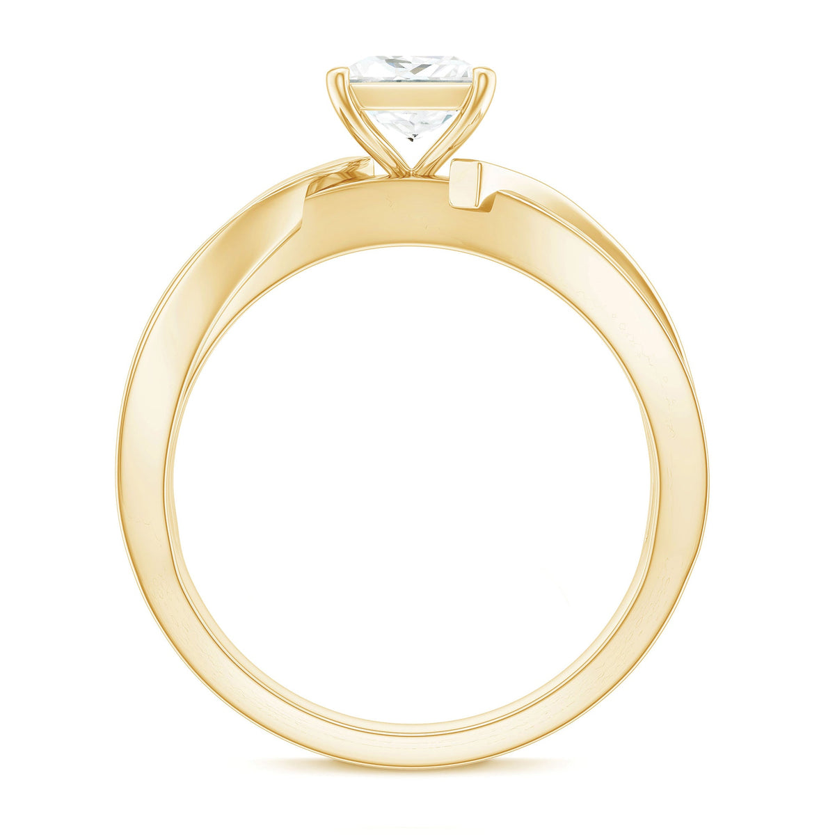 5mm Princess Cut Moissanite Solitaire Infinity Engagement Ring