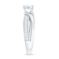 Certified Heart Moissanite Solitaire Engagement Ring