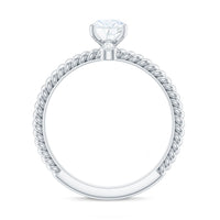 5X10mm Marquise Cut Moissanite Solitaire Engagement Ring with Twisted Rope Shank
