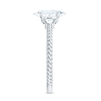 5X10mm Marquise Cut Moissanite Solitaire Engagement Ring with Twisted Rope Shank