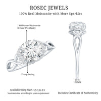 Round Cut Moissanite Infinity Engagement Ring