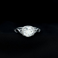 Round Cut Moissanite Infinity Engagement Ring