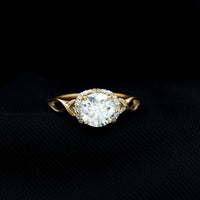 Round Cut Moissanite Infinity Engagement Ring