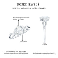 Marquise Cut Moissanite Infinity Engagement Ring