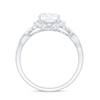 3.25ct Cushion Cut Moissanite Solitaire Engagement Ring with Infinity Shank