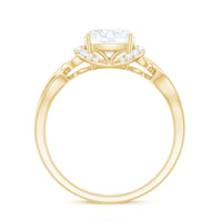 3.25ct Cushion Cut Moissanite Solitaire Engagement Ring with Infinity Shank