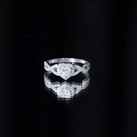 Heart Shape Moissanite Halo Engagement Ring with Infinity Band