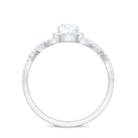 6mm Cushion Cut Moissanite Halo Engagement Ring with Crossover Shank