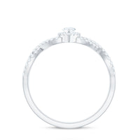 Womens Moissanite Marquise Cut Engagement Ring with Crossover Shank