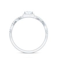 Moissanite 4mm Square Cut Engagement Ring with Crossover Shank