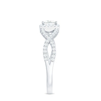 Moissanite 4mm Square Cut Engagement Ring with Crossover Shank