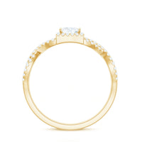 Moissanite 4mm Square Cut Engagement Ring with Crossover Shank