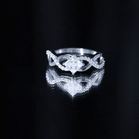 Princess Cut Moissanite Infinity Engagement Ring for Her