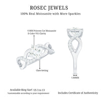 Princess Cut Moissanite Infinity Engagement Ring for Her